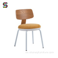Diseño sillón de comedor tapizado circular nórdico Simple Back